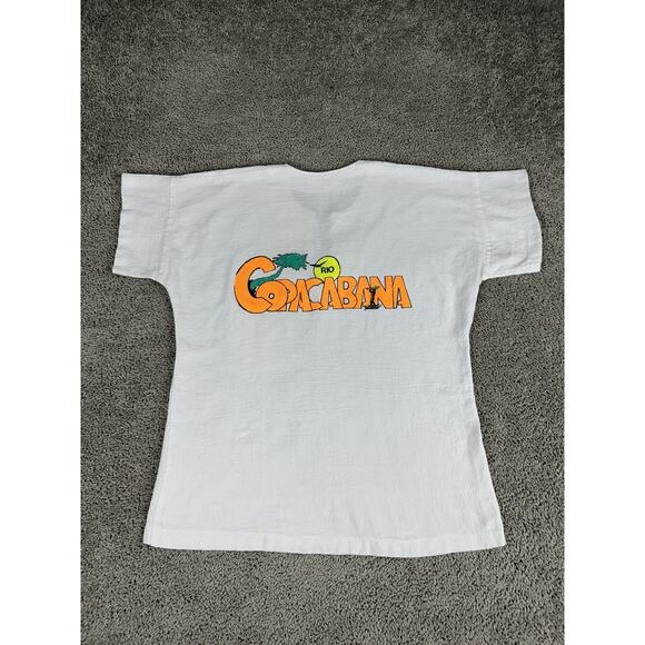 Vintage Copacabana Rio Shirt Mens XL White Brazil Souvenir Lace Up Beach 90s - Picture 2 of 16